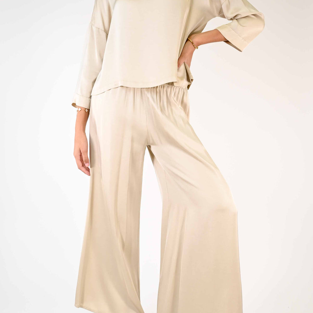 
                      
                        PANTALONE FLUIDO A PALAZZO IN VISCOSA COLOR BEIGE
                      
                    