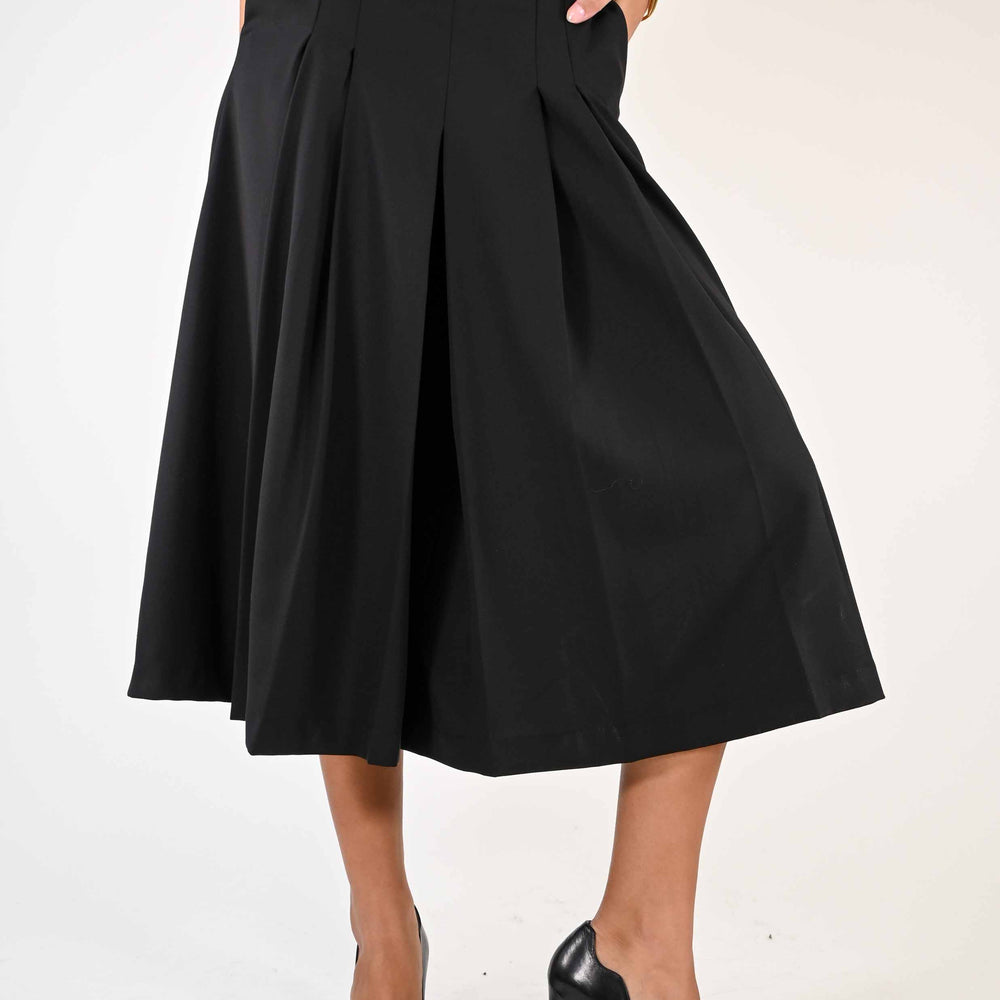 PANTAGONNA WIDE LEG IN POLIVISCOSA COLOR NERO