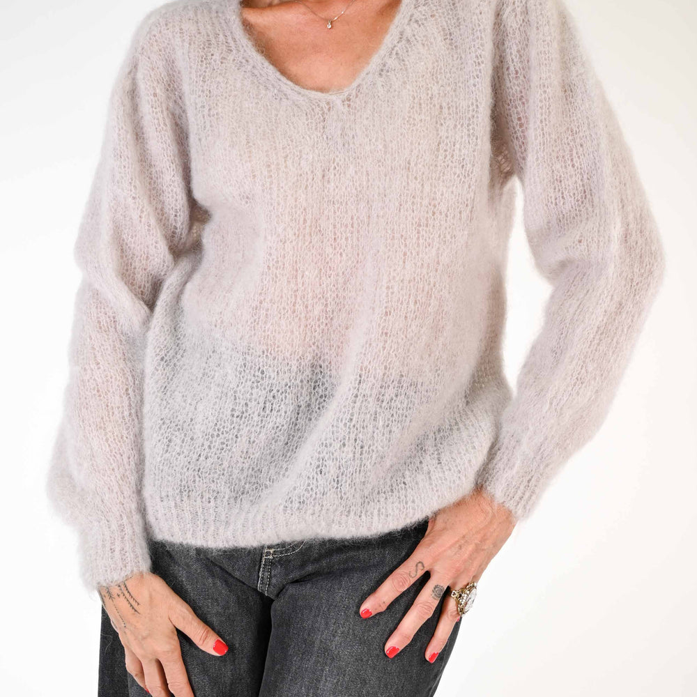 
                  
                    MAGLIA OVER IN MOHAIR SCOLLO V COLOR BEIGE
                  
                