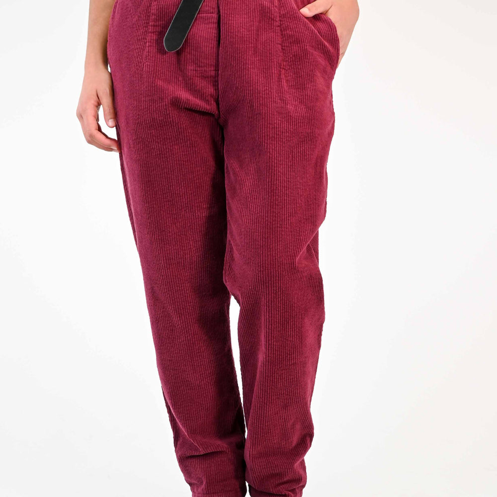 PANTALONE BAGGY IN VELLUTO A COSTE VINO