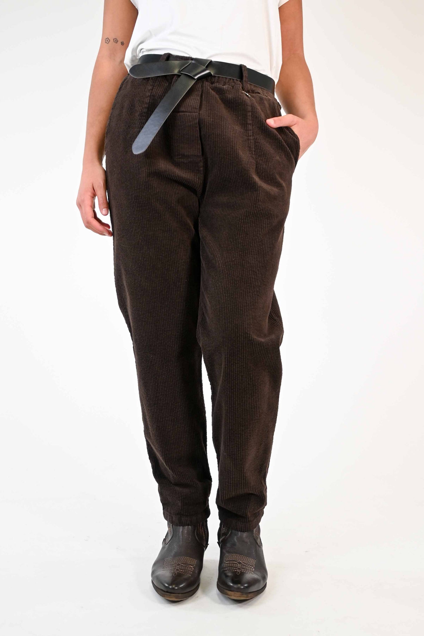 PANTALONE BAGGY IN VELLUTO A COSTE MORO