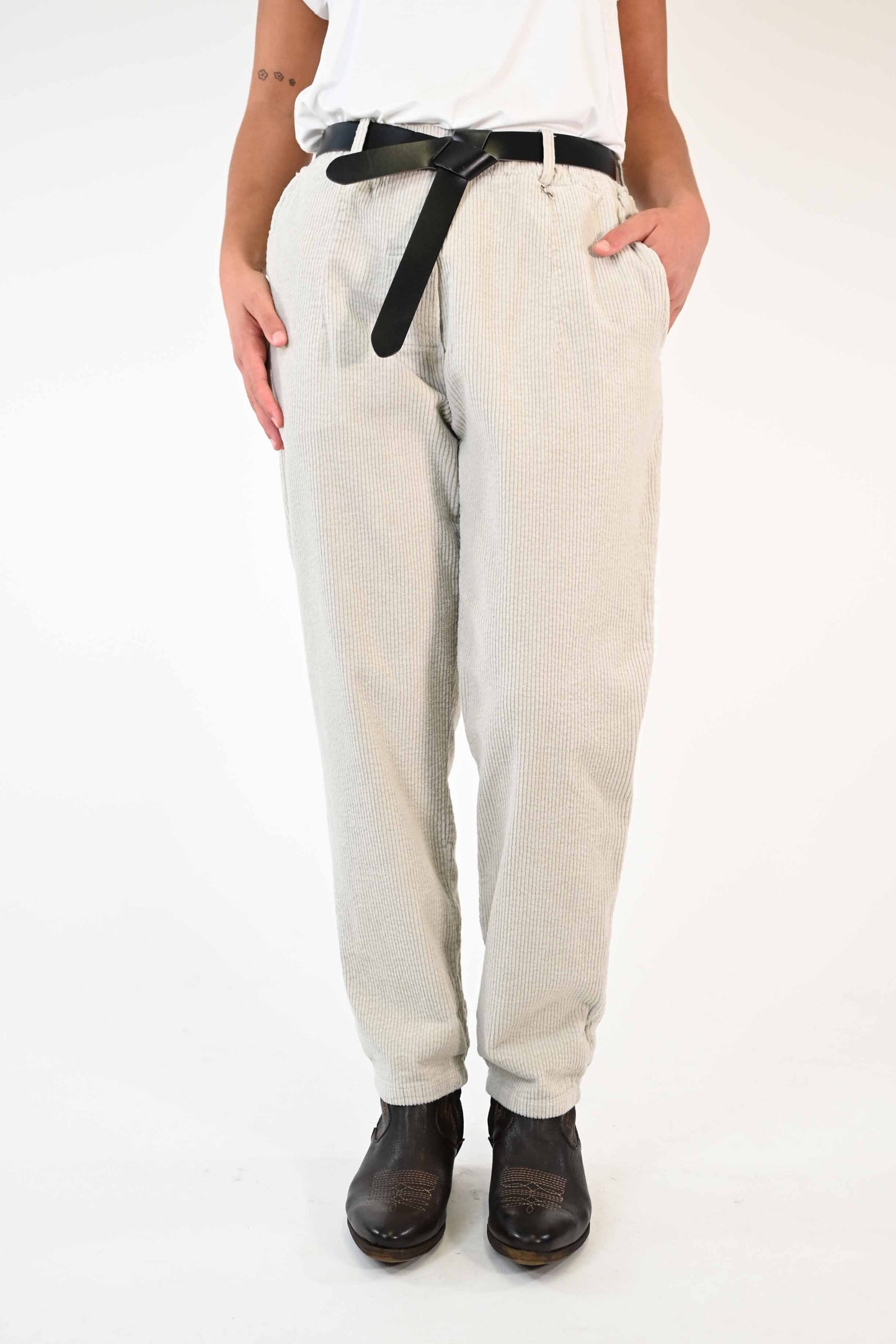 PANTALONE BAGGY IN VELLUTO A COSTE GHIACCIO