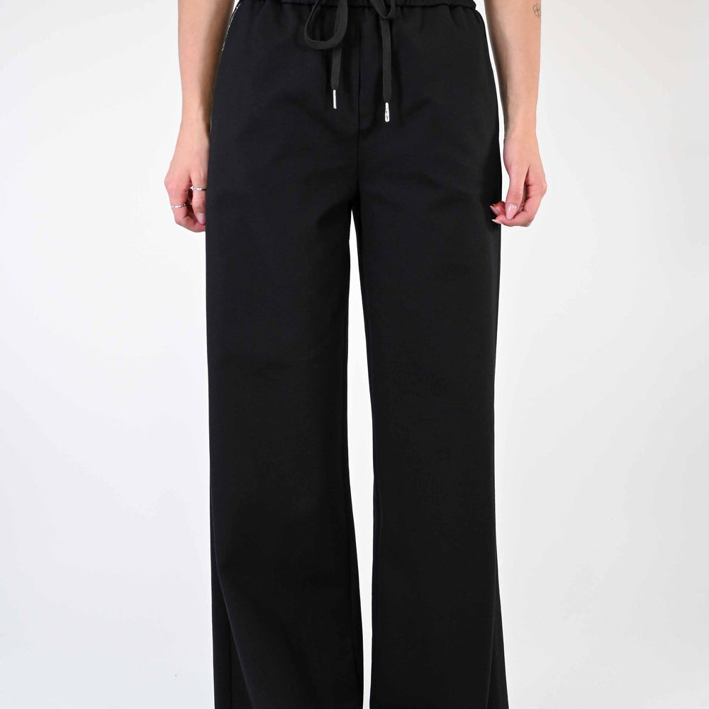 
                  
                    PANTALONE PALAZZO CON COULISSE IN PUNTO MILANO NERO
                  
                