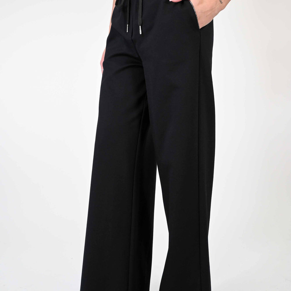 
                  
                    PANTALONE PALAZZO CON COULISSE IN PUNTO MILANO NERO
                  
                