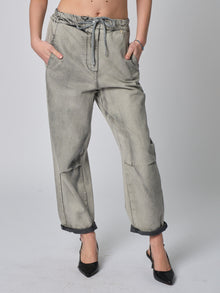  Jeans con coulisse ed elastico color grigio