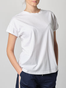  T-shirt girocollo mezza manica color bianco