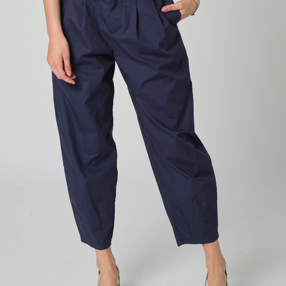 PANTALONE BALOON IN POLPELINE DI COTONE BLU