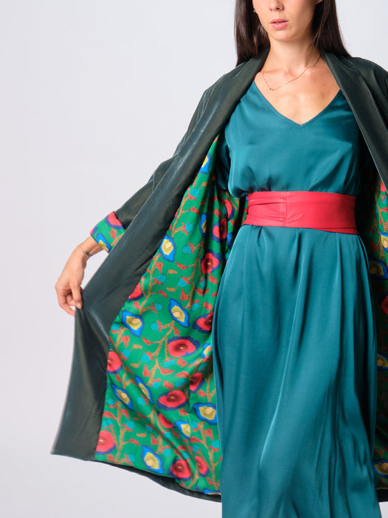 Kimono Wu-Side in velluto liscio