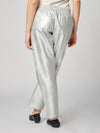 Pantalone Souvenir in ecopelle argento