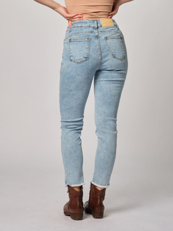 Jeans slim Havenon sfrangiato marmorizzato chiaro