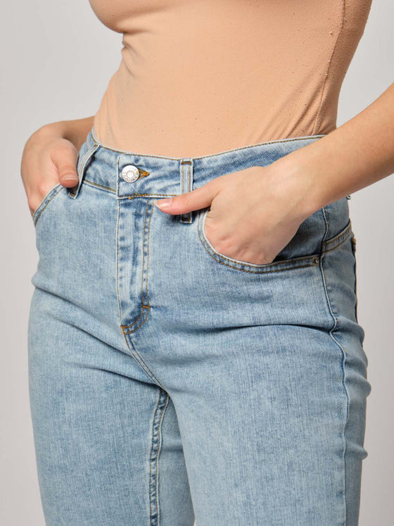 Jeans slim Havenon sfrangiato marmorizzato chiaro