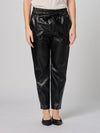 Pantalone Souvenir in ecopelle con coulisse nero