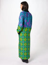 Kimono lungo Wu-Side rifinoto in velluto liscio