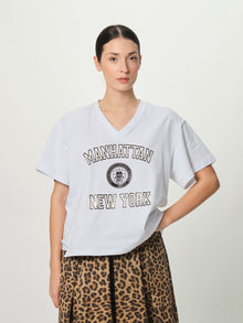  T-shirt Manhattan Souvenir bianco