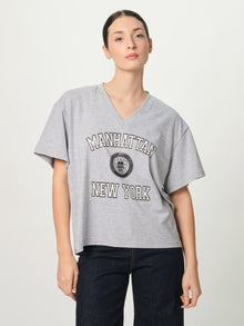  T-shirt Manhattan Souvenir grigio melange