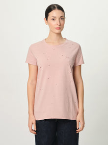  T-shirt con strass Vicolo rosa