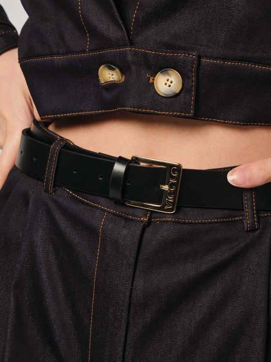 Cintura con fibbia con logo Vicolo nero