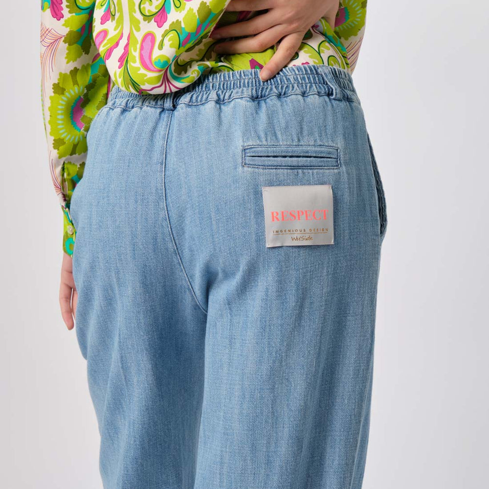 
                      
                        Jeans palazzo Wu-Side in denim chiaro
                      
                    