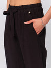 Pantalone donna souvenir tinta nero con coulisse