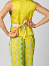 Pantalone donna Wu'side in fantasia floreale gialla