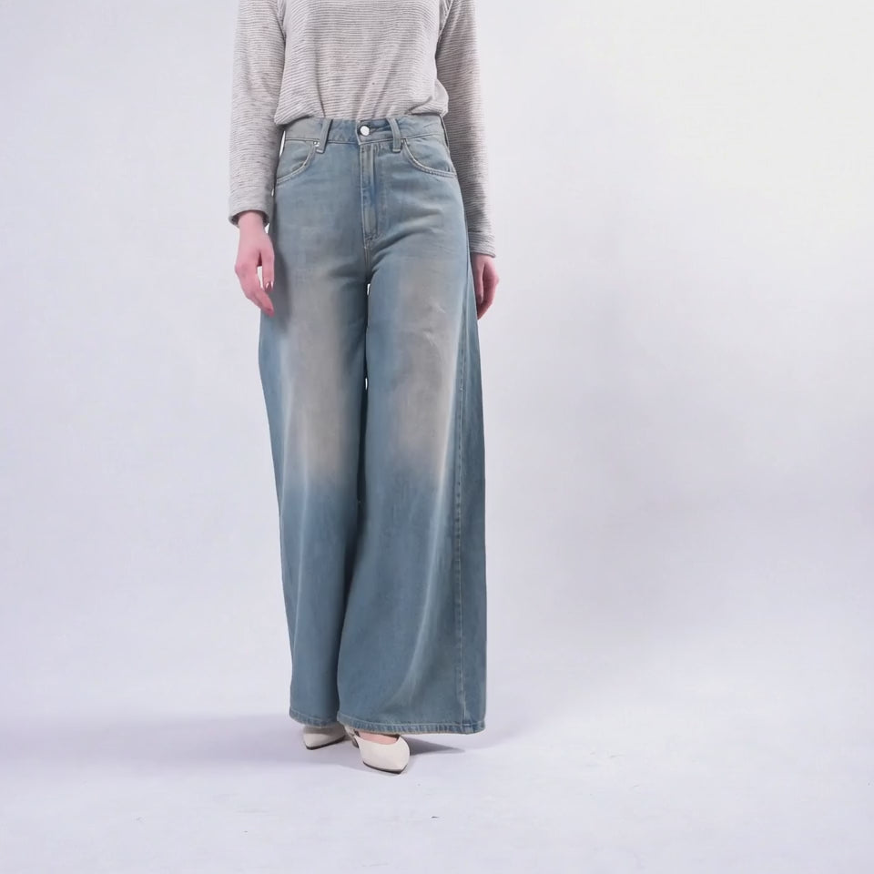 RECUPERO - JEANS WIDE LEG IN TENCEL ART.CORE-XM - LAVAGGIO CHIARO AL THE'