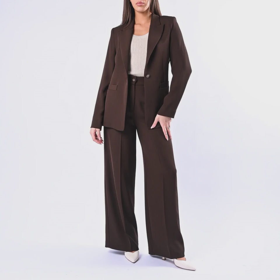 GOLD - PANTALONE PALAZZO EASY FLUIDO ART.17312/4724 - MORO